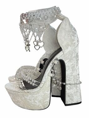 Dolls Kill Sugar Thrillz Holy Revelation Pearl Charm Platform Heels size 7
